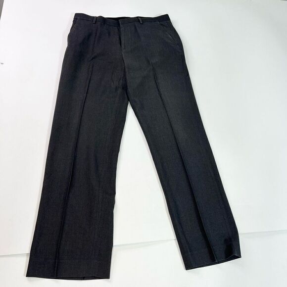 Calvin Klein Dress Pants Womens 34x32 Black Straight Leg Stretch Flat Front - Picture 1 of 10